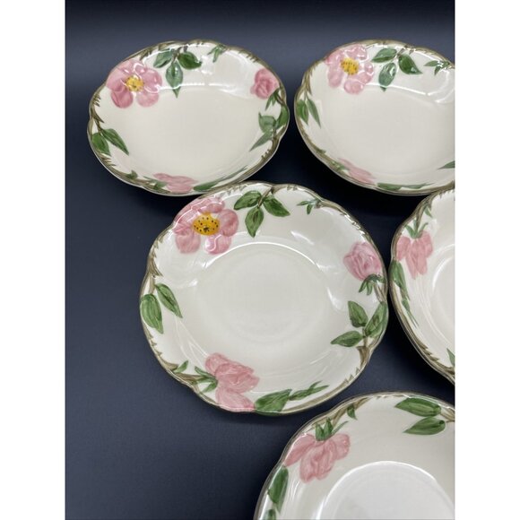 Vintage Franciscan Desert Rose 5” Berry Fruit Dessert Bowl Set Of 8 Pink EUC - Picture 2 of 14